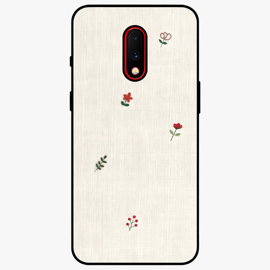 Minimal Petal Whispers Glass Case showing flat back view with soft minimal floral artwork and glossy glass finish.