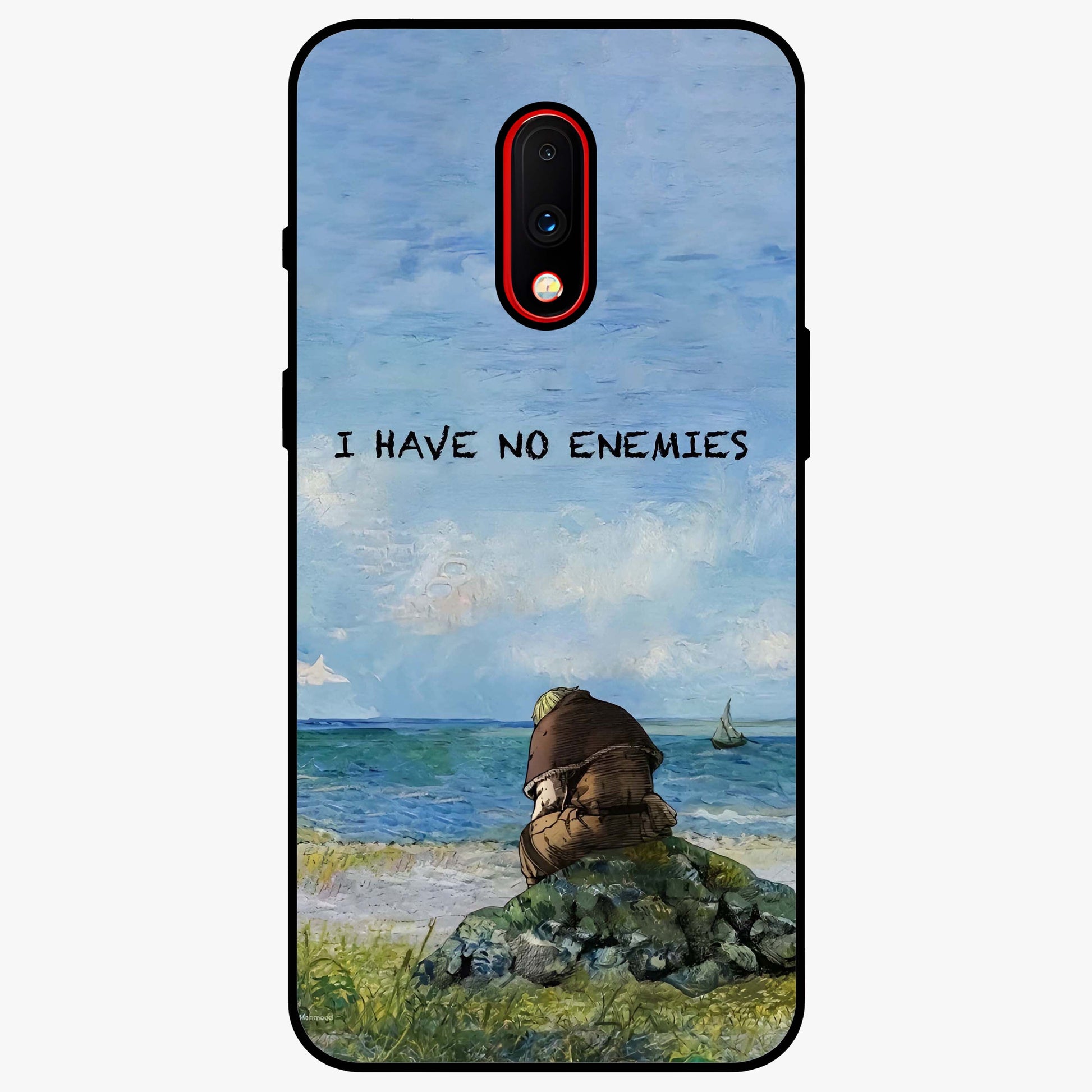 Peace Beyond War Glass Case showing flat back view with symbolic peace themed artwork and glossy glass finish.
