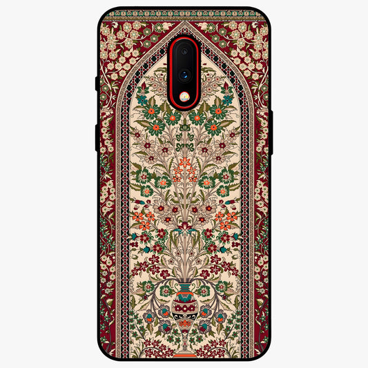 Persian Inspired Glass Case showing flat back view with ornate Persian style pattern artwork and glossy glass finish.