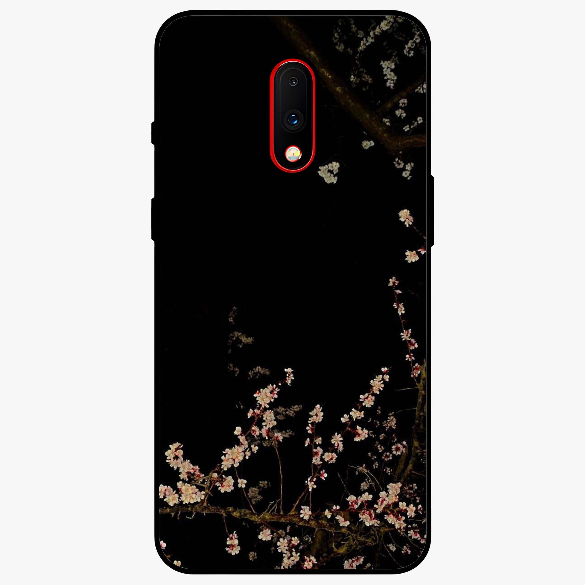 Petal Moon Light With Custom Name Glass Case showing flat back view with floral moonlight artwork and personalized name design.