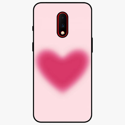 Pink Aura Heart Glass Case showing flat back view with glowing heart artwork and glossy glass finish.