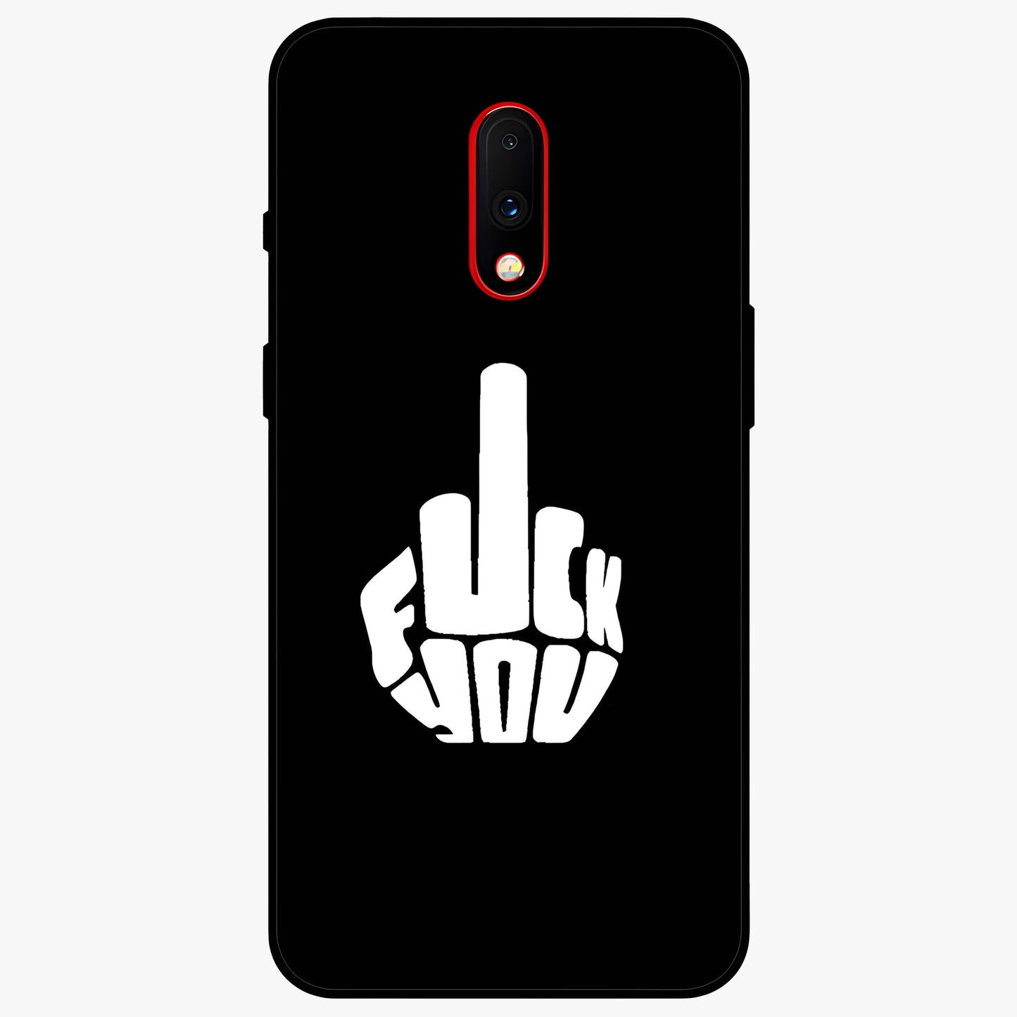Rebel Mode On Glass Case showing flat back view with bold rebellious typography artwork and glossy glass finish.