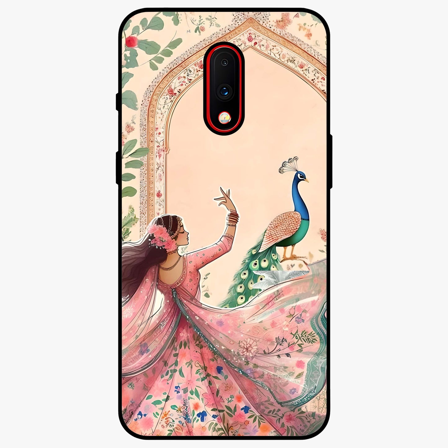 Royal Grace Muse Glass Case showing flat back view with elegant artistic artwork and glossy glass finish.