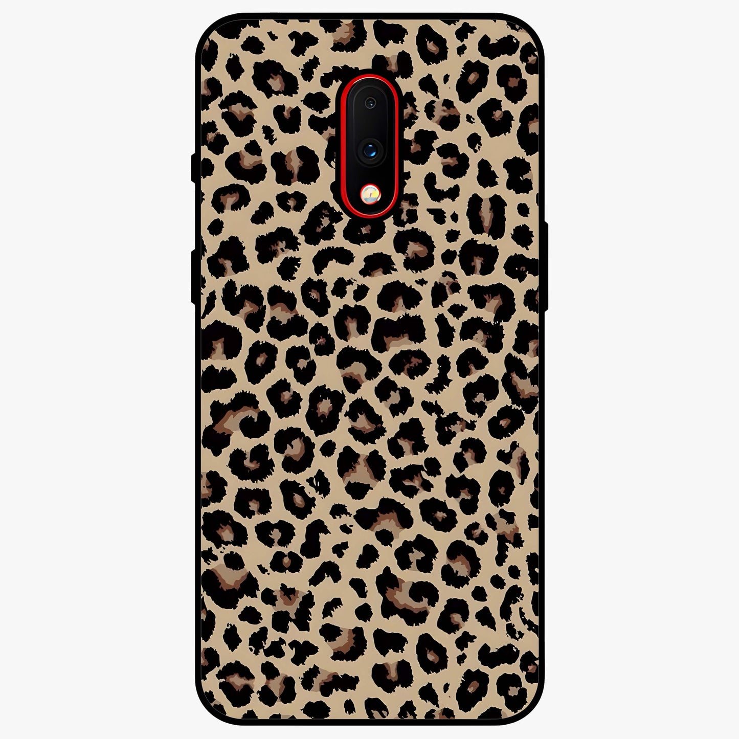 Savage Chic Pattern Glass Case showing flat back view with stylish patterned artwork and glossy glass finish.
