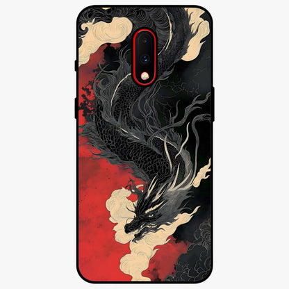 Shadow Dragon Fury Glass Case showing flat back view with fierce dragon artwork and glossy glass finish.