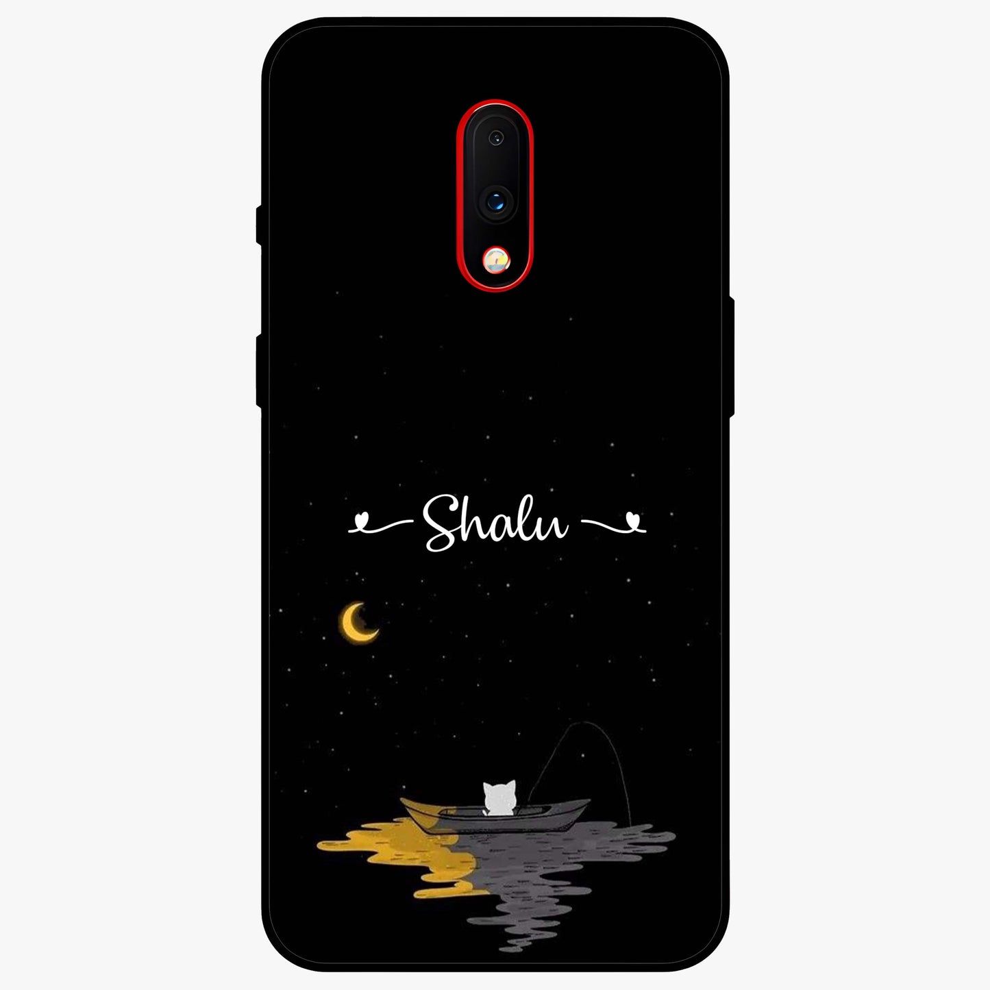Silent Night Row Glass Case showing flat back view with calm night themed artwork and glossy glass finish.