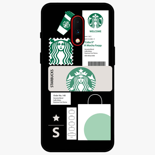 Starbucks Mocha Glass Case showing flat back view with coffee inspired artwork and glossy glass finish.