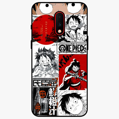 Strawhat Chaos Panels Glass Case showing flat back view with anime inspired chaos panel artwork and glossy glass finish.