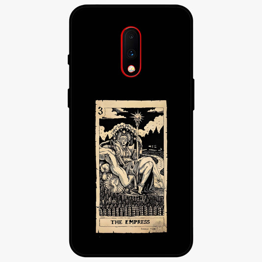 The Empress Glass Case showing flat back view with regal feminine artwork and glossy glass finish.