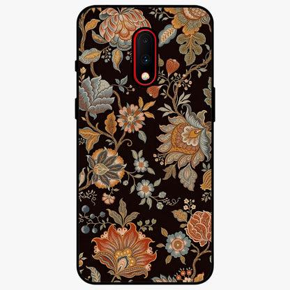 Vintage Floral Dream Glass Case showing flat back view with classic floral artwork and glossy glass finish.