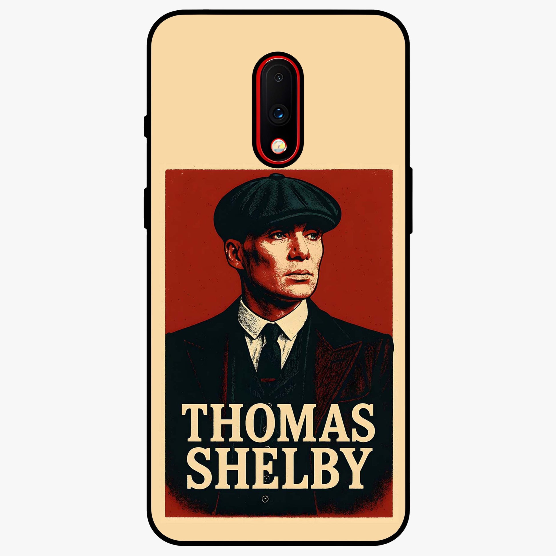 Vintage Mafia Authority Glass Case showing flat back view with bold vintage mafia inspired artwork and glossy glass finish.