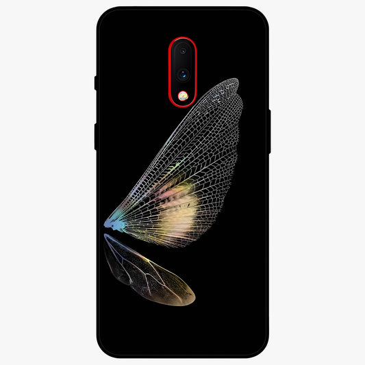 Whispers Of Wings Glass Case showing flat back view with graceful wing inspired artwork and glossy glass finish.