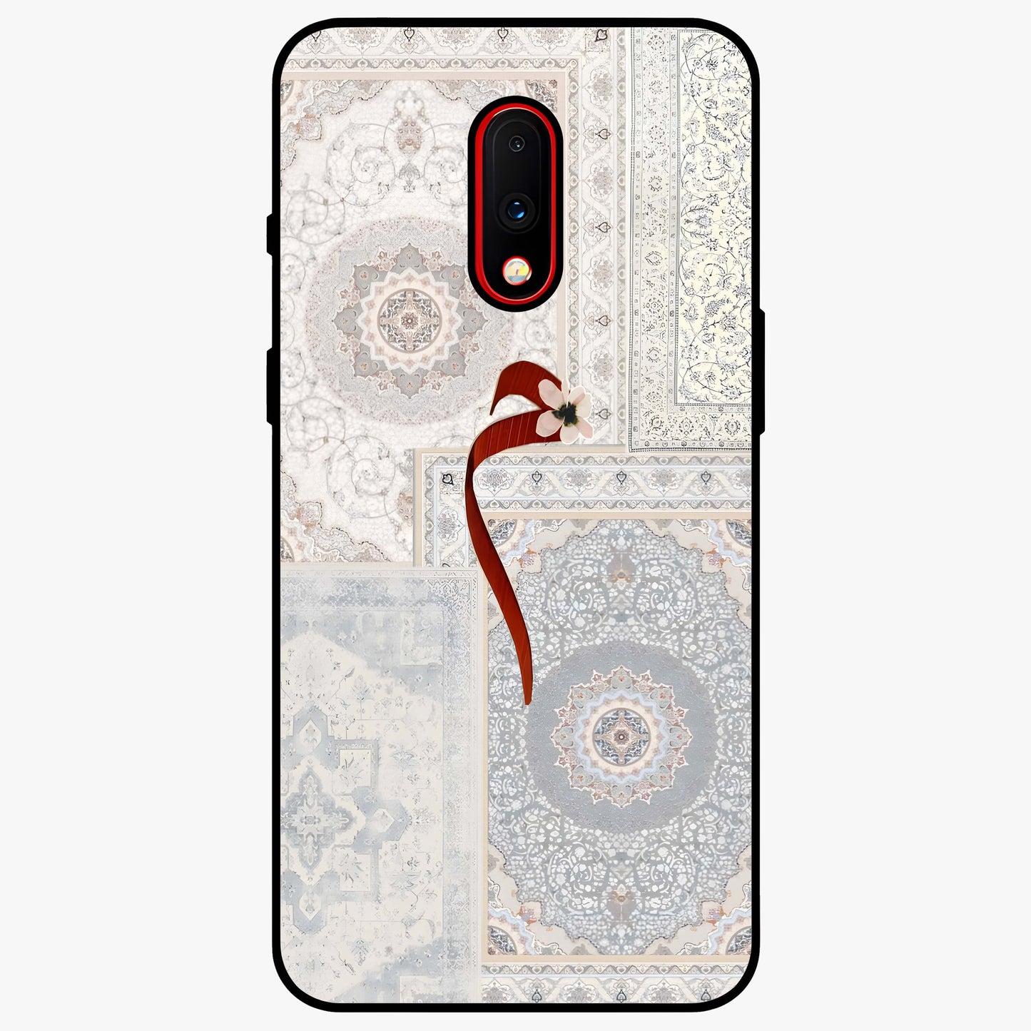 White Aesthetic Bow Glass Case showing flat back view with minimal bow artwork and glossy glass finish.
