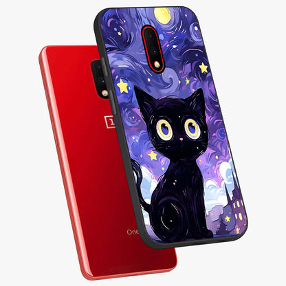 Abstract Cat Art Glass Case displayed in angled mockup highlighting modern abstract cat artwork and sleek glass surface.
