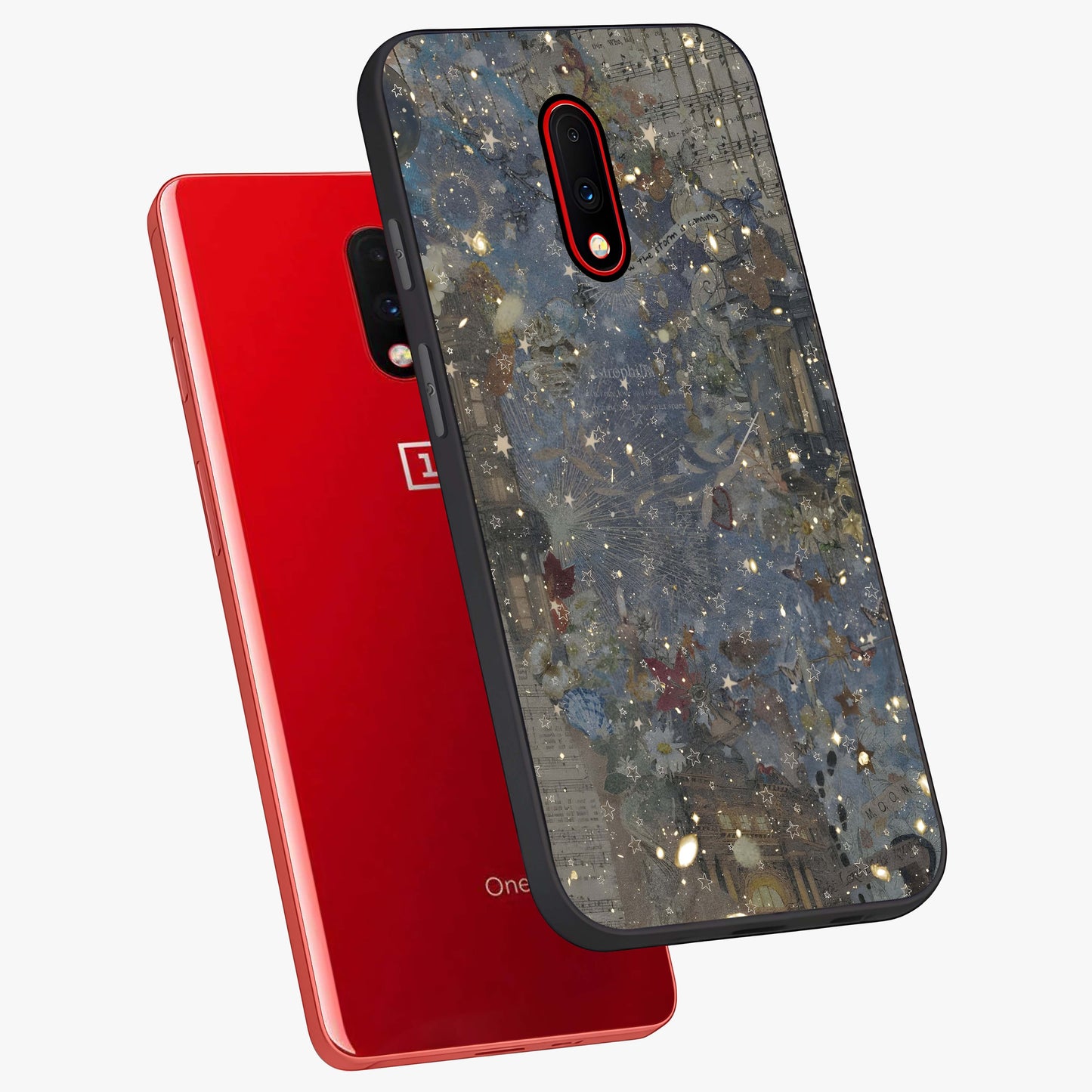 Aesthetic Astrolophia Glass Case displayed in angled mockup highlighting artistic aesthetic elements and smooth glass surface.