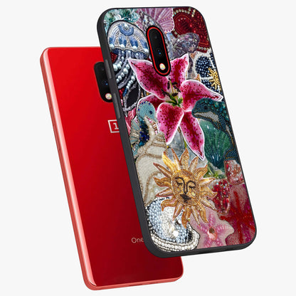 Beaded Garden Fantasy Glass Case displayed in angled mockup highlighting fantasy inspired floral bead pattern.