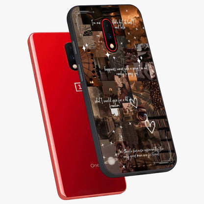Bittersweet Aesthetic Chaos Glass Case displayed in angled mockup highlighting expressive abstract artwork and edgy aesthetic theme.