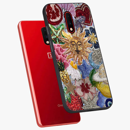 Celestial Floral and Playful Glass Case displayed in angled mockup highlighting playful floral design with dreamy celestial elements.