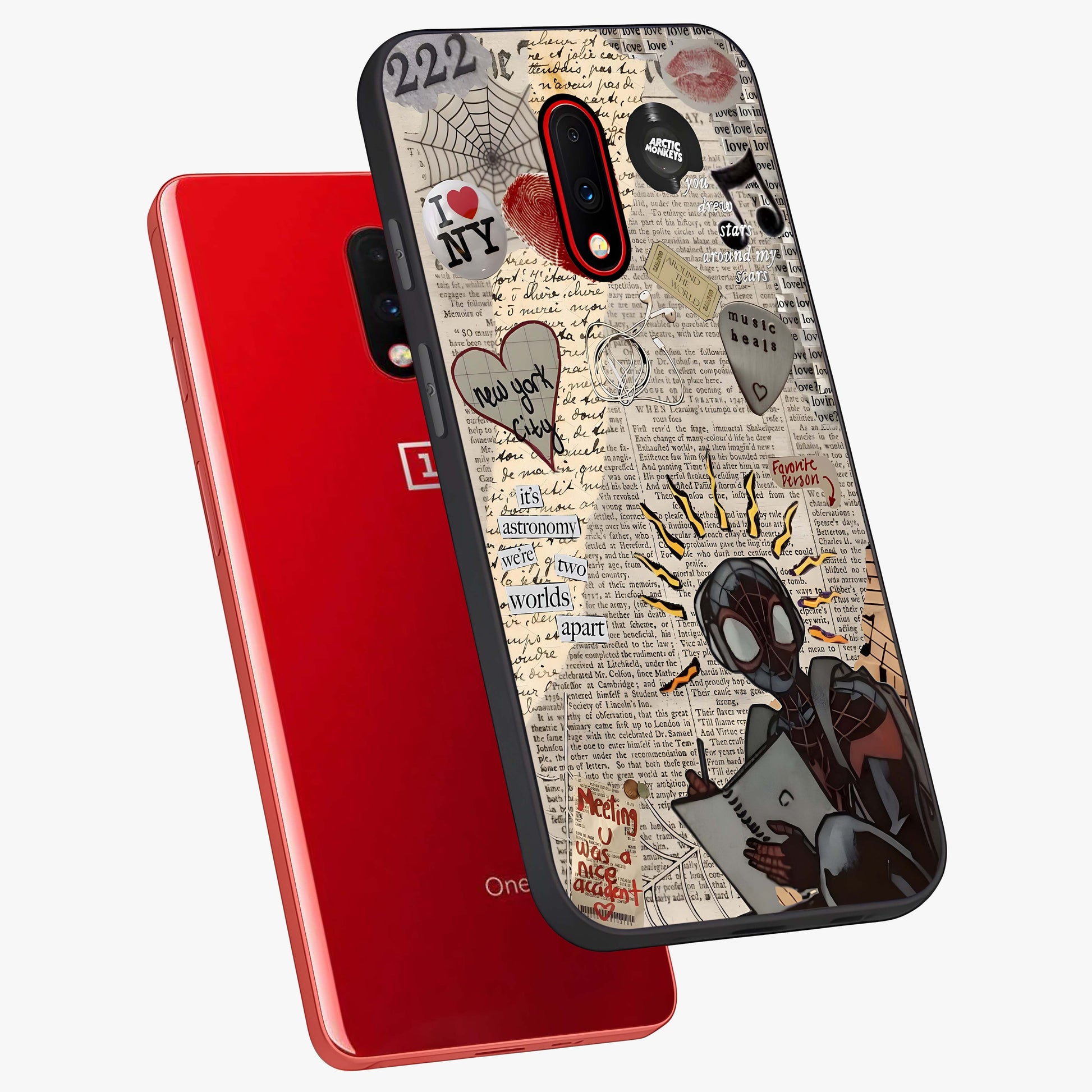 City Dream Sketch Glass Case displayed in angled mockup highlighting minimal city illustration with aesthetic sketch style.