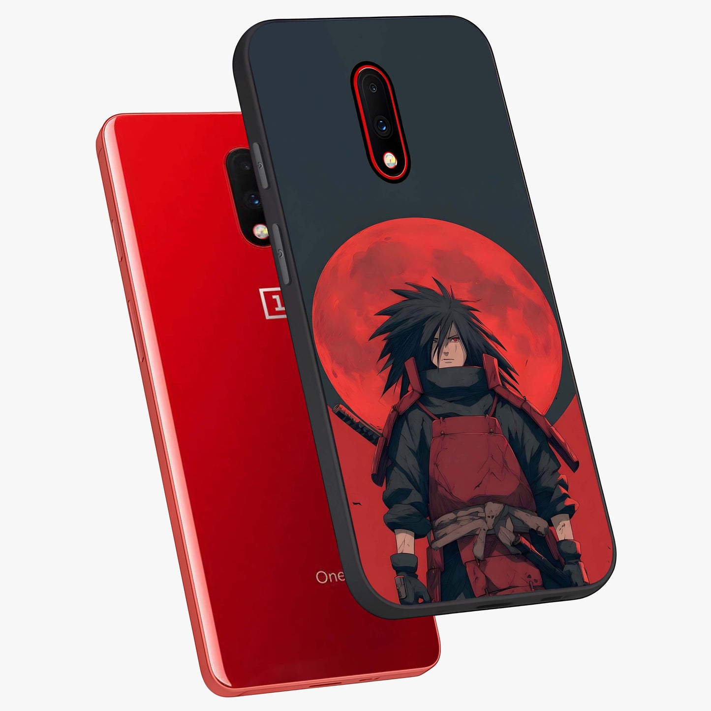 Crimson Moon Warlord Glass Case displayed in angled mockup highlighting dramatic crimson moon design with fantasy aesthetic.
