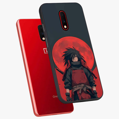 Crimson Moon Warlord Glass Case displayed in angled mockup highlighting dramatic crimson moon design with fantasy aesthetic.