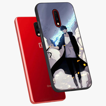 Dark Lightning Anime Warrior Glass Case displayed in angled mockup highlighting powerful lightning themed anime illustration.