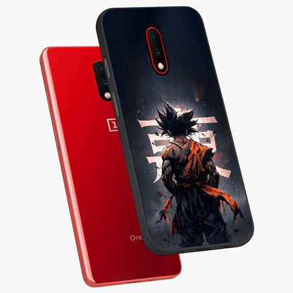 Dark Warrior In Rain Glass Case displayed in angled mockup highlighting dramatic warrior illustration with dark rain aesthetic.