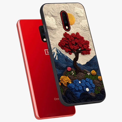 Eternal Nature Tapestry Glass Case displayed in angled mockup highlighting detailed botanical pattern with artistic aesthetic.