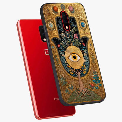 Ethereal Evil Eye Glass Case displayed in angled mockup highlighting protective evil eye symbol with spiritual aesthetic design.