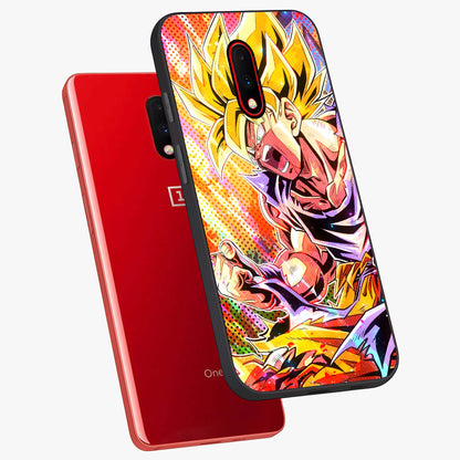 Firing Goku Glass Case displayed in angled mockup highlighting dynamic anime character design with action aesthetic.