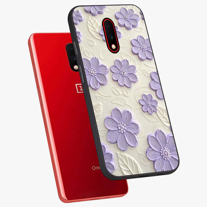 Floral Wall Art With Purple Flowers Glass Case displayed in angled mockup highlighting vibrant purple floral illustration with artistic aesthetic.
