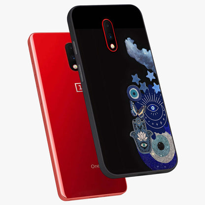 Galactic Charm Cluster Glass Case displayed in angled mockup highlighting luminous galaxy inspired design with dreamy aesthetic.