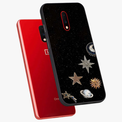 Galactic Charm Glow Glass Case displayed in angled mockup highlighting luminous galaxy inspired design with dreamy aesthetic.