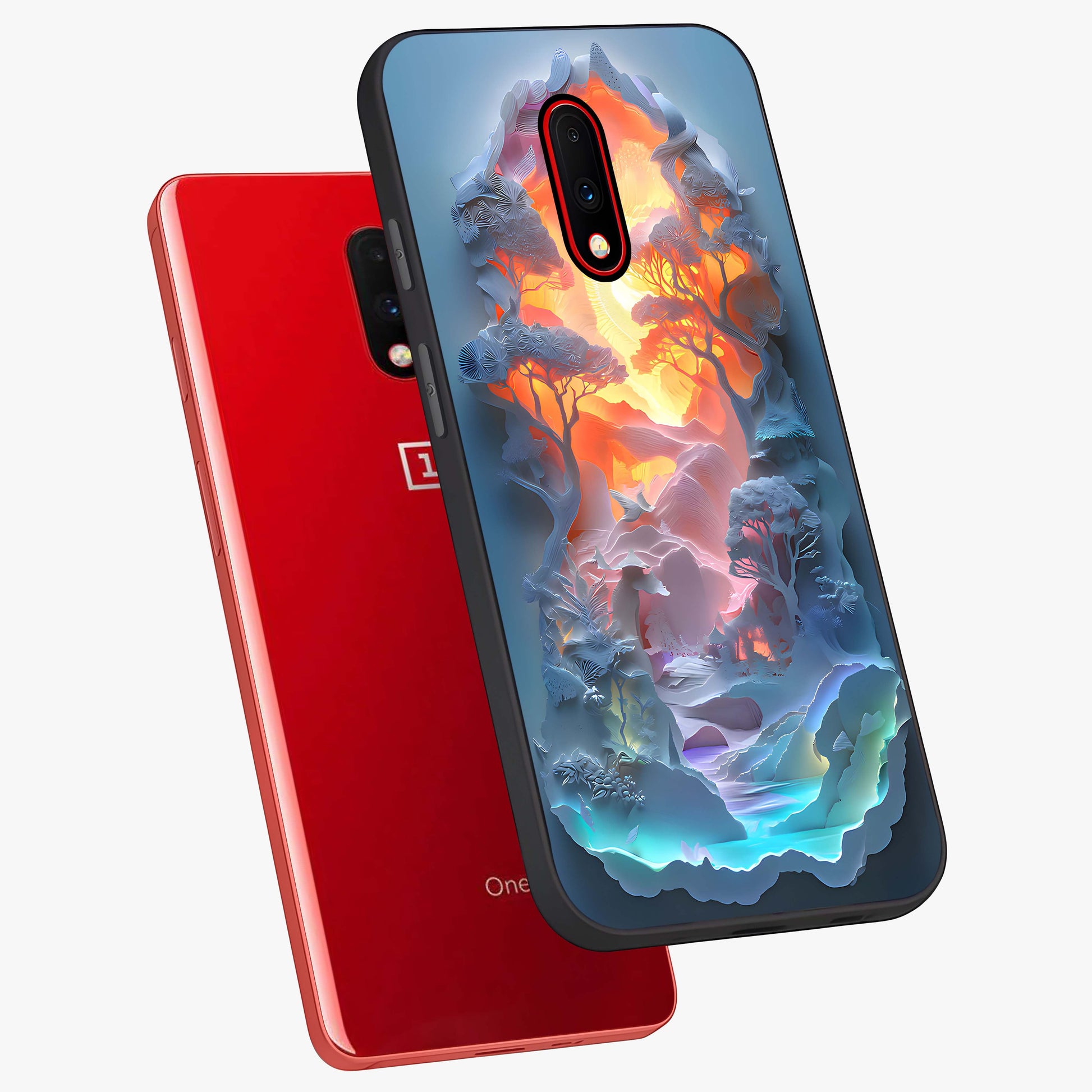 Glow Forest Portal Glass Case displayed in angled mockup highlighting mystical forest design with magical glowing aesthetic.