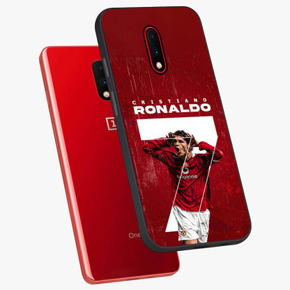Goal Celebration Legacy Glass Case displayed in angled mockup highlighting energetic sports celebration design with bold athletic theme.