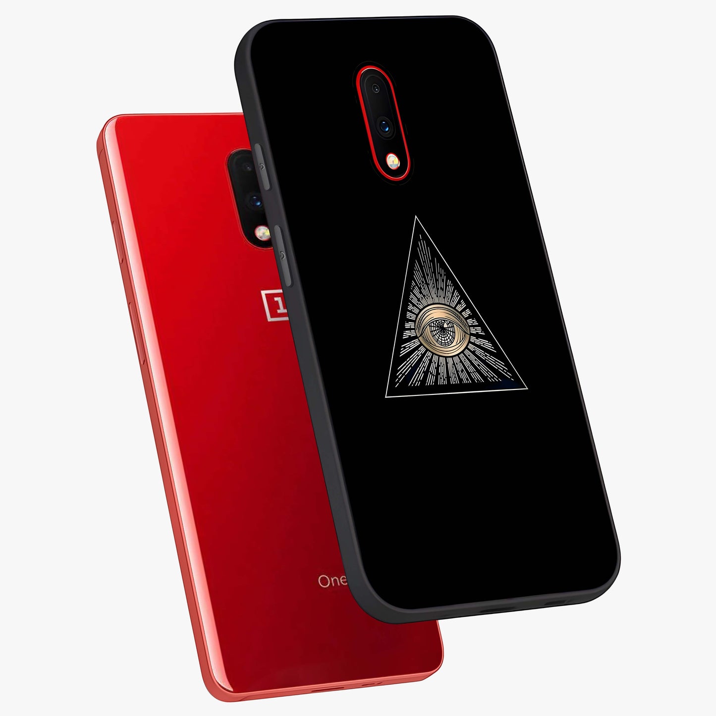 Illuminati Evil Glass Case displayed in angled mockup highlighting dark occult inspired design with bold aesthetic style.