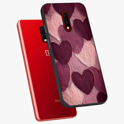 Layered Paper Hearts Glass Case displayed in angled mockup highlighting creative paper craft heart design with romantic aesthetic.