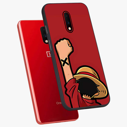 Luffy X Spirit Glass Case displayed in angled mockup highlighting powerful anime design with energetic action aesthetic.