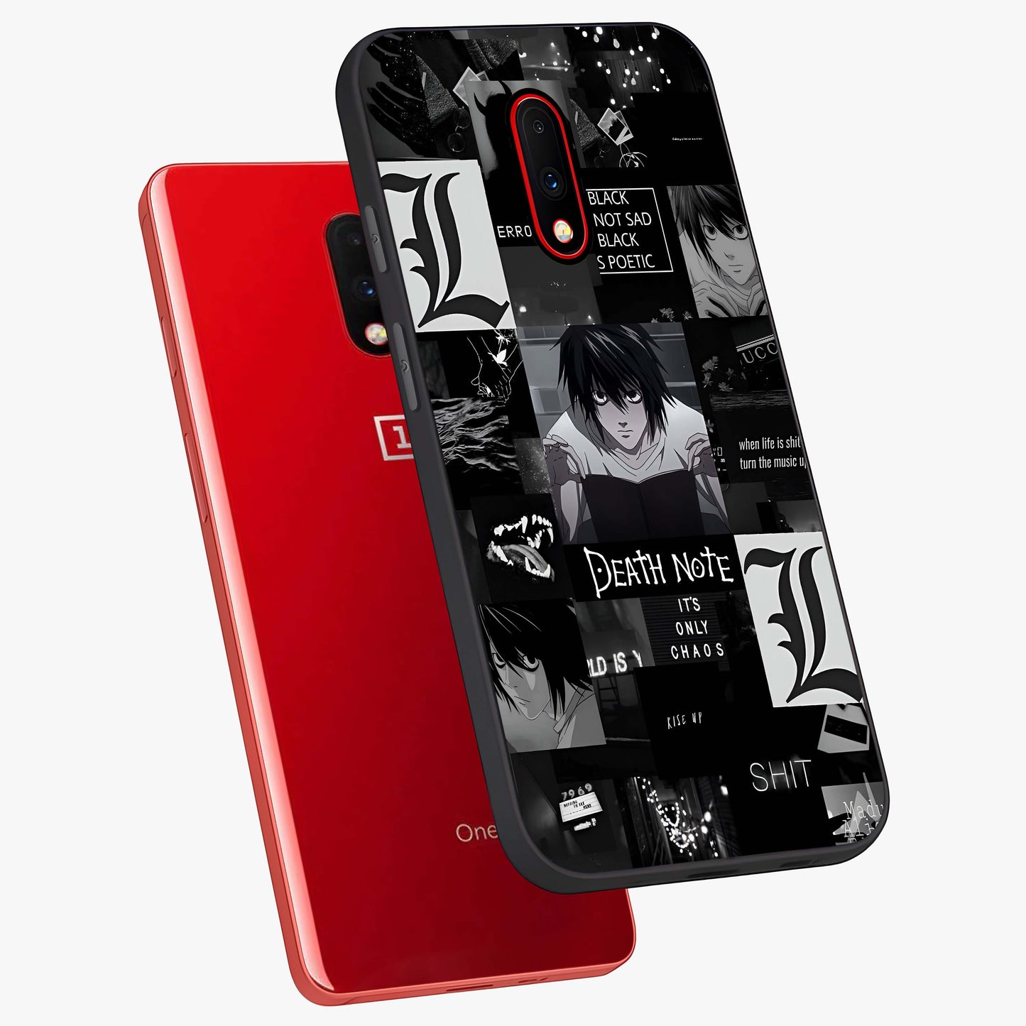 Midnight Chaos Mind Glass Case displayed in angled mockup highlighting chaotic artistic design with dramatic midnight aesthetic.