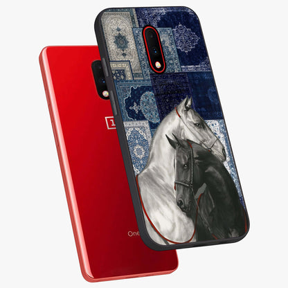 Midnight Stallion Blues Glass Case displayed in angled mockup highlighting powerful stallion illustration with deep midnight tones.