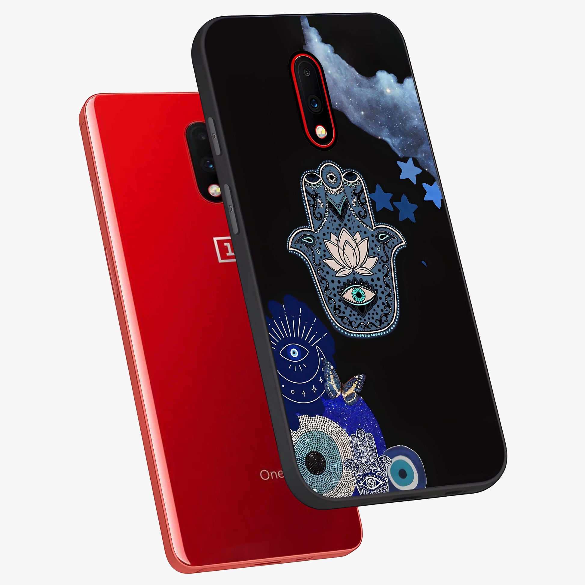 Mystic Hand Aura Glass Case displayed in angled mockup highlighting magical aura design with spiritual aesthetic style.