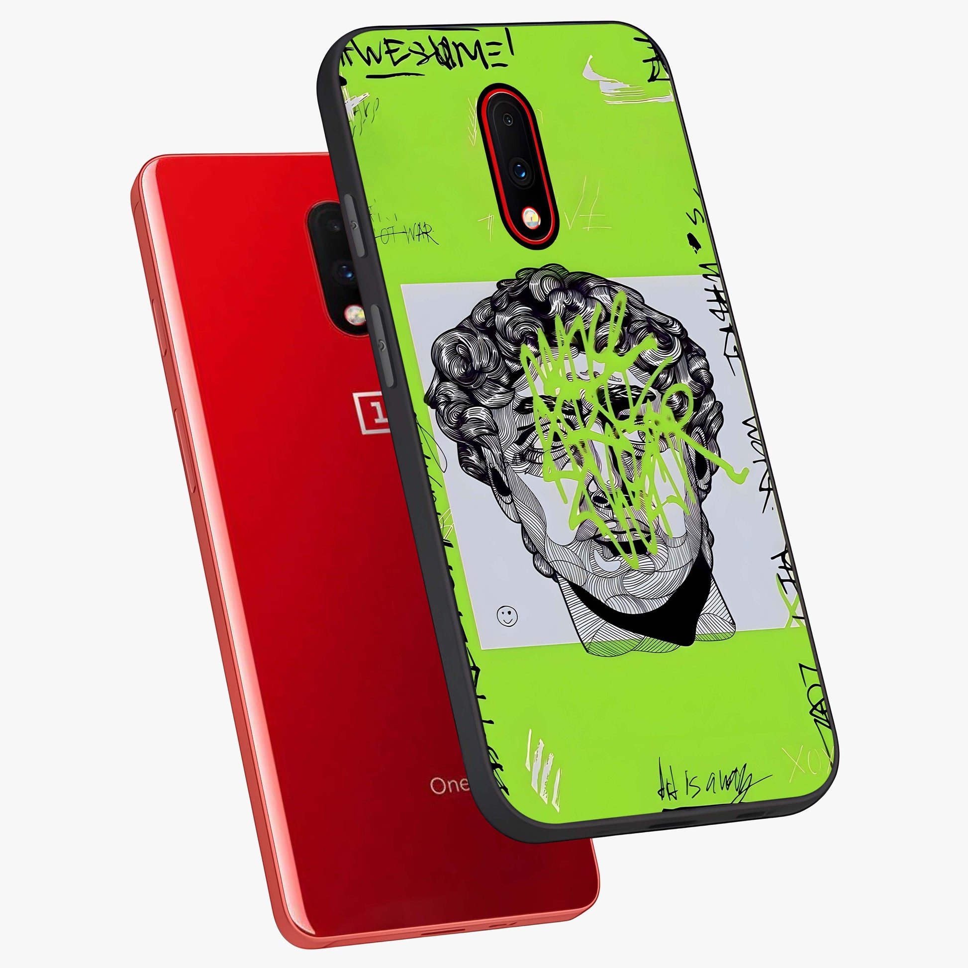 Neo Graffiti Rebellion Glass Case displayed in angled mockup highlighting urban street art design with rebellious aesthetic.