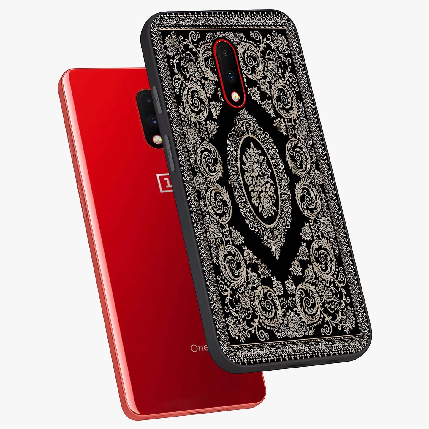 Noir Bloom Elegance Glass Case displayed in angled mockup highlighting refined flower design with stylish noir aesthetic.