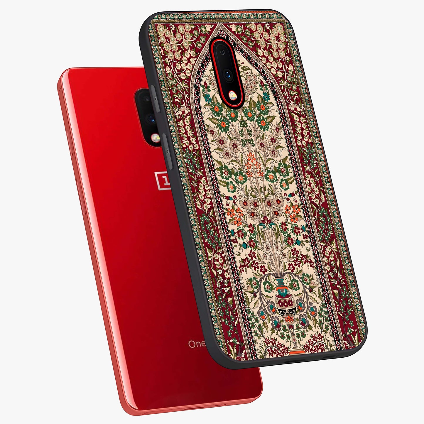 Persian Inspired Glass Case displayed in angled mockup highlighting intricate traditional design with elegant cultural aesthetic.