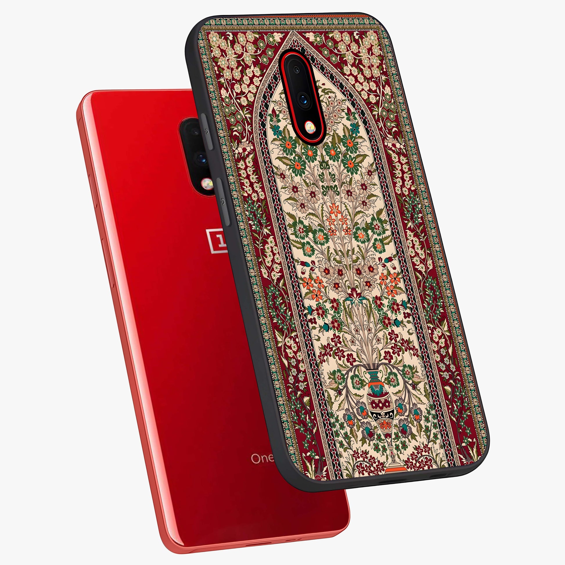 Persian Inspired Glass Case displayed in angled mockup highlighting intricate traditional design with elegant cultural aesthetic.