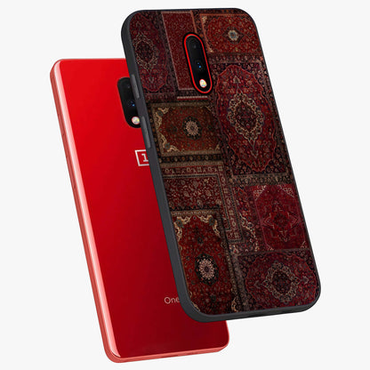 Persian Velvet Tale Glass Case displayed in angled mockup highlighting ornate textile inspired design with royal aesthetic.