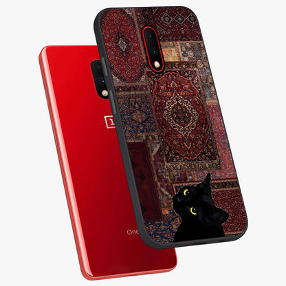 Regal Magic Cat Apple Glass Case displayed in angled mockup highlighting whimsical feline design with fantasy aesthetic.