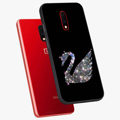 Starlit Swan Grace Glass Case displayed in angled mockup highlighting elegant swan illustration with dreamy celestial aesthetic.