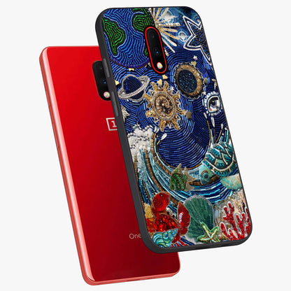 Universe Underwater Spark Glass Case displayed in angled mockup highlighting glowing aquatic design with celestial aesthetic.