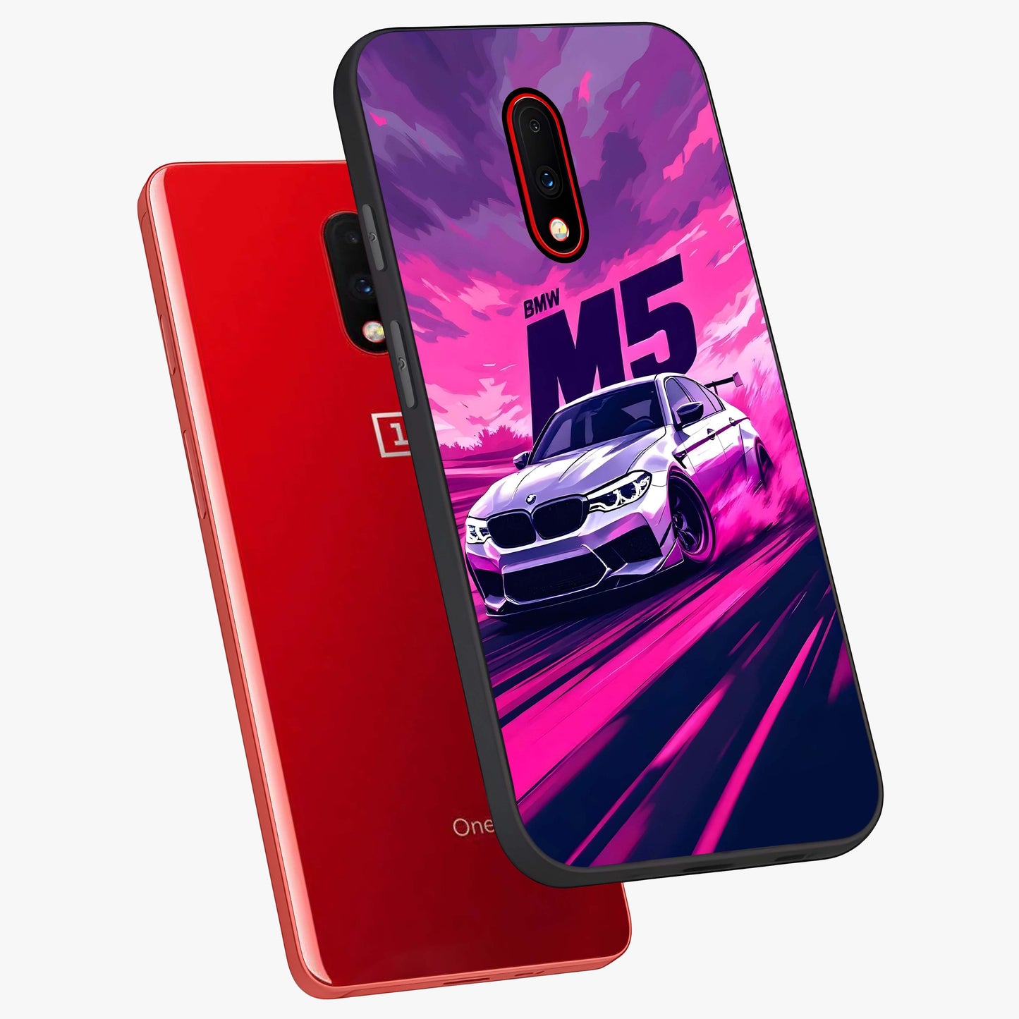 Velocity Drift Pulse Glass Case displayed in angled mockup highlighting dynamic drift design with sporty automotive aesthetic.